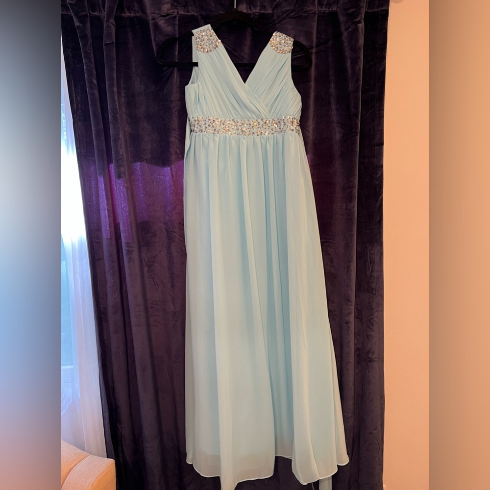 Girls Powder Blue Formal Dress